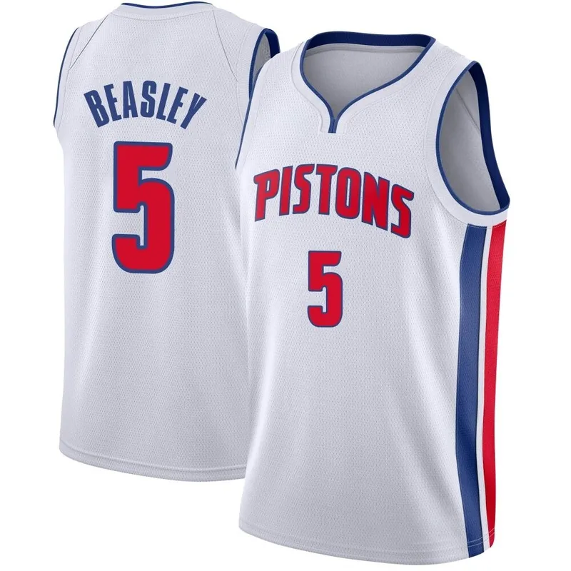 Swingman White Malik Beasley Men's Detroit Pistons Nike Jersey - Association Edition